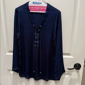 Michael Kors size 6 navy blue silk tunic top